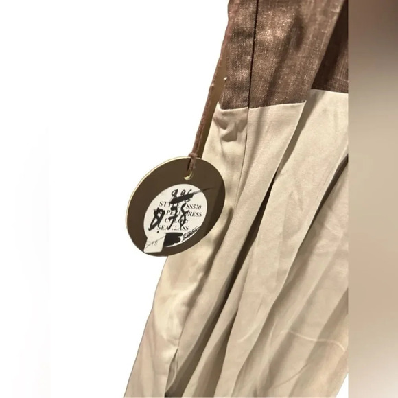 NWT Eva Franco Linen Shift dress With Glittery bodice sample sz 0 - Picture 4 of 7